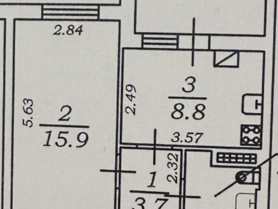 Квартира на 7 небе с  ремонтом на 3 этаже Авангард