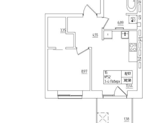 Терміново продається 1-кімнатна квартира в новобудові з ліфтом Квасилов