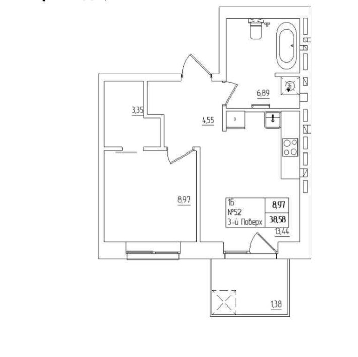 Терміново продається 1-кімнатна квартира в новобудові з ліфтом - фото 1