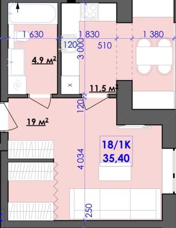 Продається квартира 35,40 м2 - фото 1