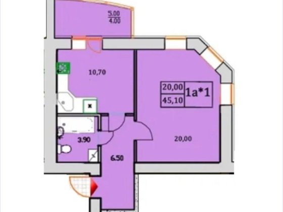 Однокімнатна Квартира з балконом в Бучі ! Опалення Газ! Буча