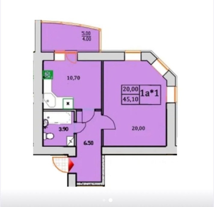 Без %! Продаж великої 1 к з балконом 44м2! Газове опалення! - фото 1