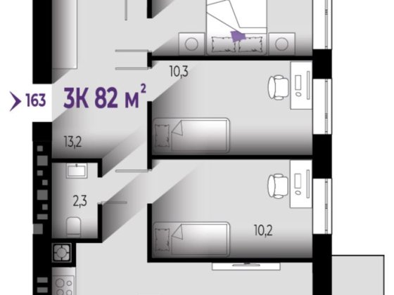 3к квартира 82м.кв. біля ТЦ Велес Івано-Франківськ