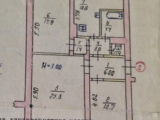 3 кімн сталінка з автономкою Воєнне містечко 1 Кривой Рог