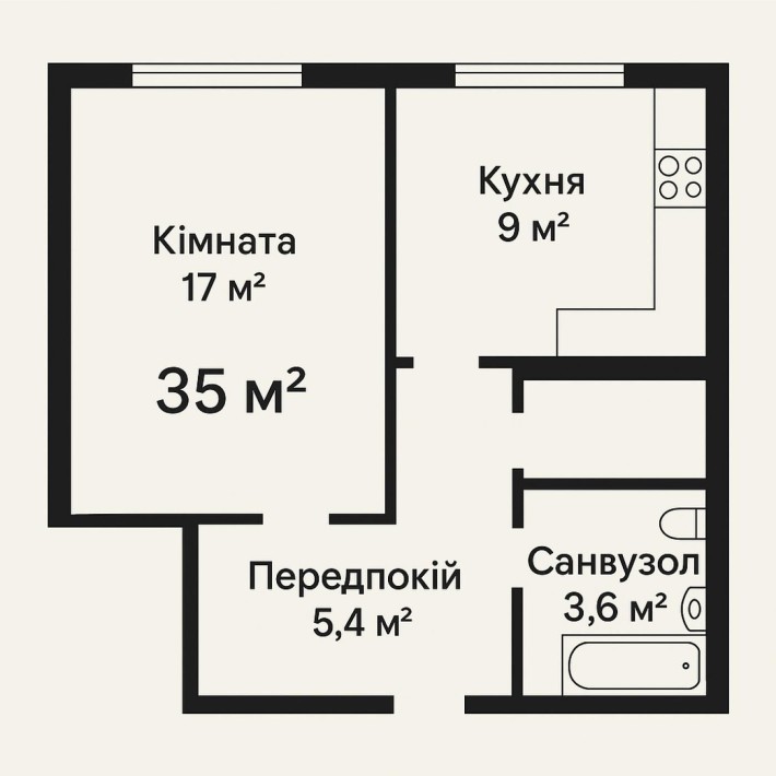Доступна однокімнатна квартира в новому будинку - фото 1