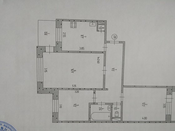 Продається 3-х кімнатна квартира на мкр Сонячний. 7 -й поверх. Кривой Рог