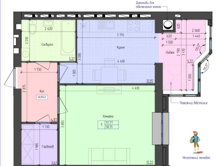 Квартира в новобудові, 50 м2 - фото 1