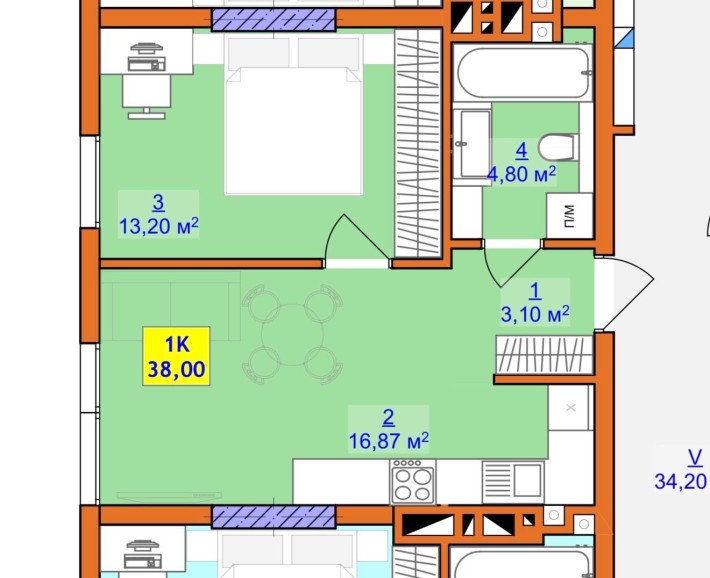 однокімнатна квартира з розтермінуванням на 36міс - фото 1