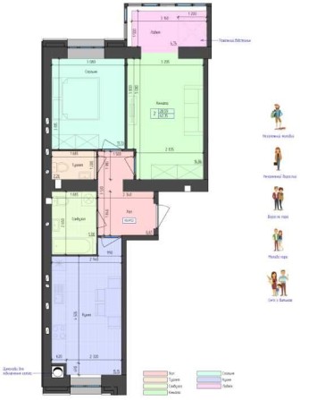 2 кім. квартира в новобудові, автоном.опл., 4поверх - фото 1