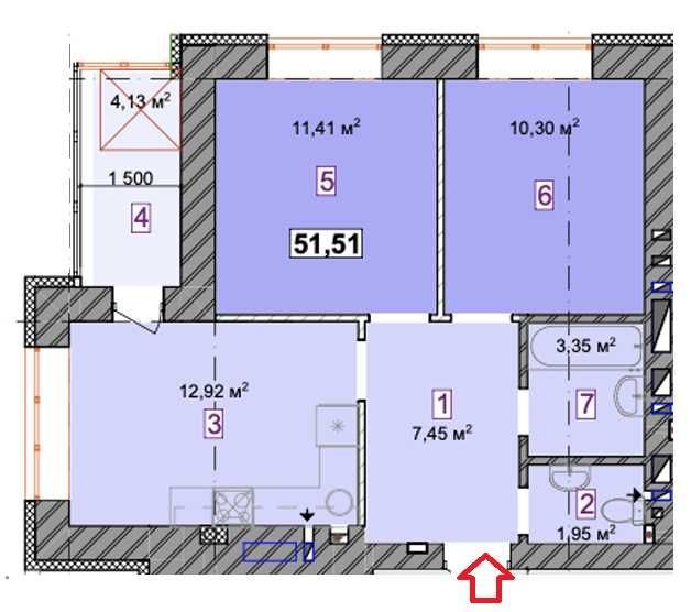 Продаж двокімнатна квартира ЖК Молодість 3 черга 52 м2 59140$ - фото 1