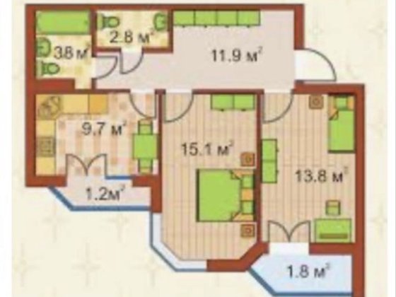 БЕЗ КОМІСІЇ! Велика 2к в гарній локації! 15хв до Києва Ирпень