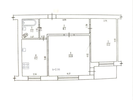 2 кімн.квартира в центрі Полтава