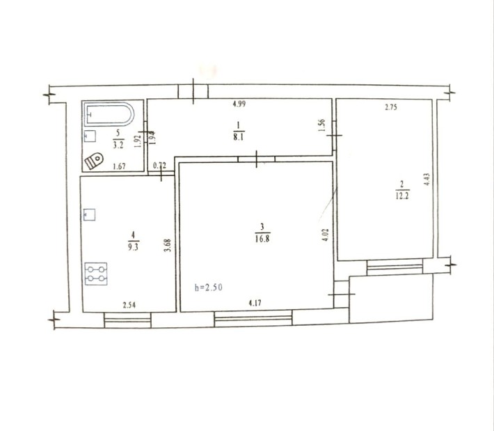 2 кімн.квартира в центрі - фото 1