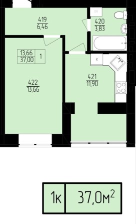 Однокімнатна квартира з розтермінуванням в новобудові - фото 1