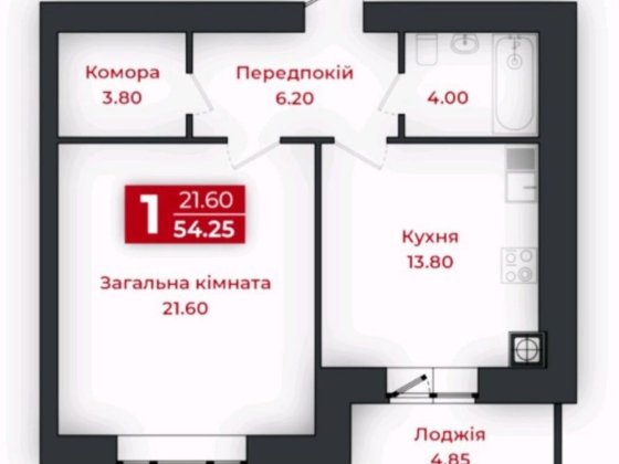 1к квартира 55м2 котел цегла ЖК Європейський Полтава