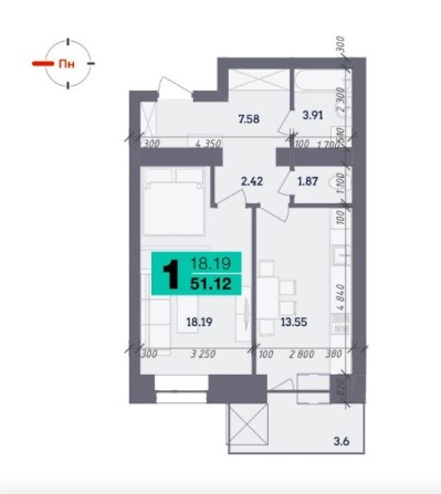 1-кімнатна ЖК Стандарт - фото 1