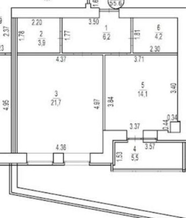 Продаж 1-кімнатної квартири  55.6 м кв в новобудові (переуступка) - фото 1