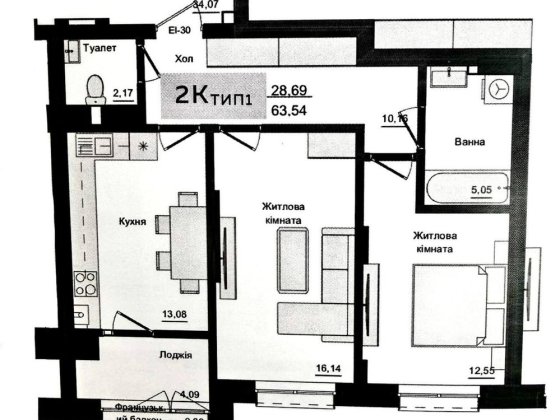 Продам 2-кімн Новобуд 64 м2 ЖК Аметист Чернівці
