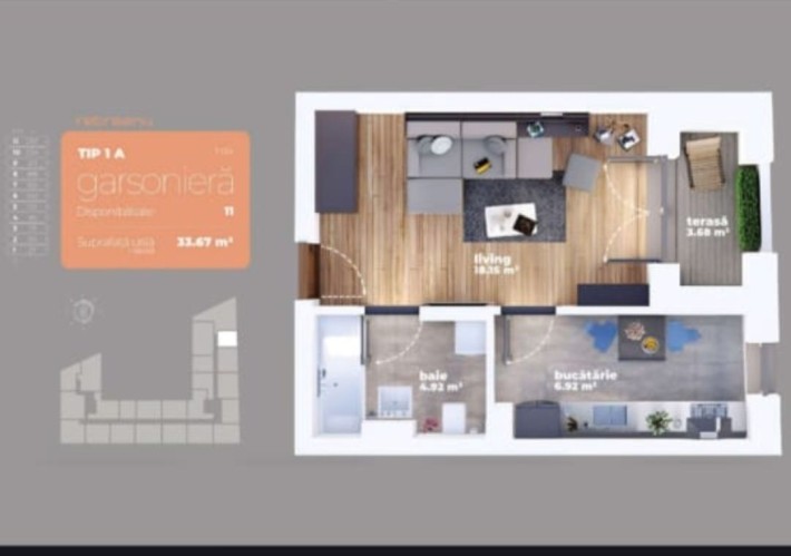 Продается 1 комн. Квартира в Бухаресте!топовый район!!! - фото 1