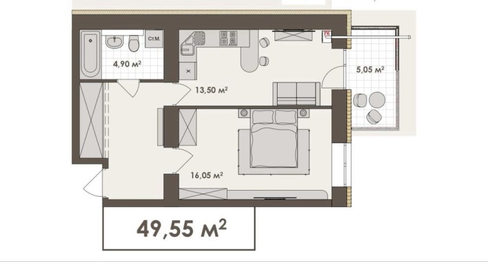 Продаж 1 кімнатної квартири в новобудові - фото 1