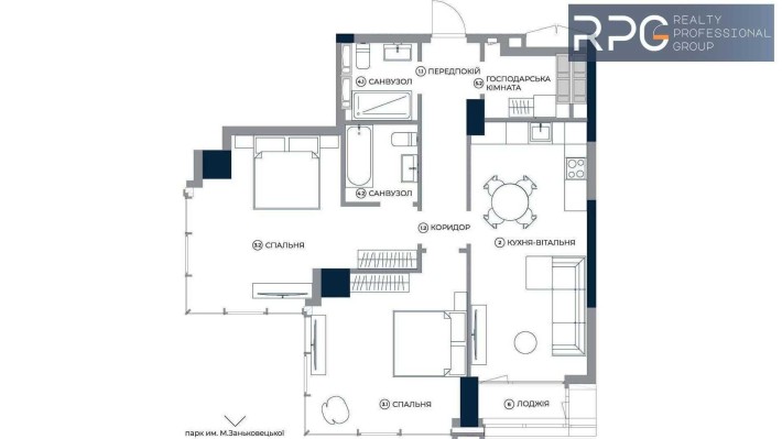 ВИД НА МІСТО 2-к квартиру 86м² в ЖК А136 Highlight Tower Є Генератор - фото 1