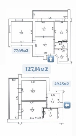 Продаж квартир  2+1 з панорамним видом на р.Дніпро - фото 1