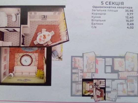 Продаж 1-кімнатної квартири в новобудові вул. Під Голоском Львів