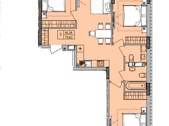 Продам 3-х комнатную квартиру в рассрочку на 46 месяцев. ПВ 8500 у.е Одеса