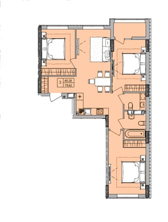 Продам 3-х комнатную квартиру в рассрочку на 46 месяцев. ПВ 8500 у.е - фото 1