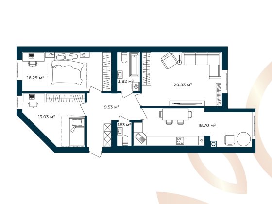простора 3-к. роспашонка 83м² - ЖК Європейські Липки | розтермінування Софіївська Борщагівка