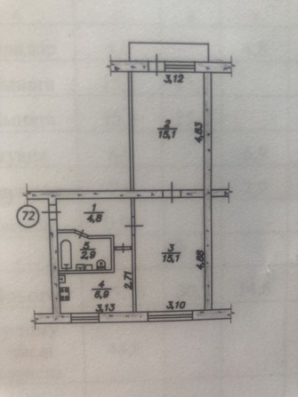 Квартира 2-х кімнатна р-н Космос, Роддом - фото 1