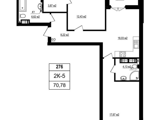 Велика двокімнатна квартира з гардеробною. ЖК "Щасливий Grand" Софіївська Борщагівка