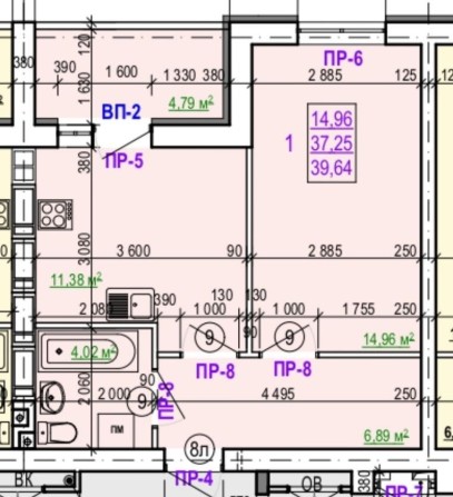 Продам 1 комнатную квартиру ЖК Валентиновская, 40м2, 7/9 этаж VW - фото 1