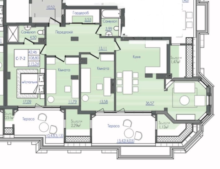 3-комнатная в ЖК Консул, терраса, вид моря, без комиссии - фото 1