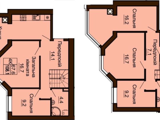 Дворівнева квартира 119 кв м . 47000 грн. м.кв. Софія Резиденція. Софиевская Борщаговка