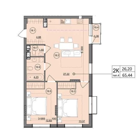 Срочно 2-х  комн. квартира на Сахарова в новом доме рассрочка 42 мес. - фото 1