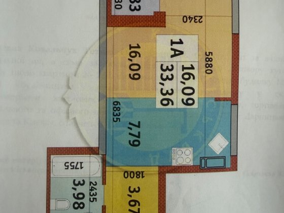 1к. Студія 33,36 м, видова, ЖК Урловський-1 Київ
