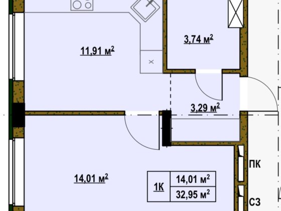 Троєщина 1к квартира з гардеробною Київ