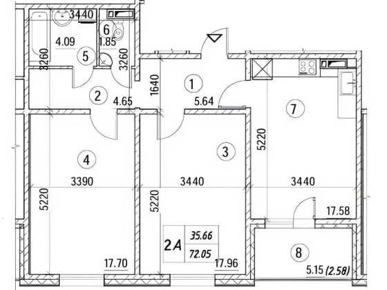Продаж 2-кімнатної квартири  72.05м² в ЖК «Деснянський», 2 будинок Киев