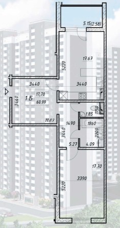 Продаж 1 кімн квартири 60.99м в ЖК «Деснянський» - фото 1