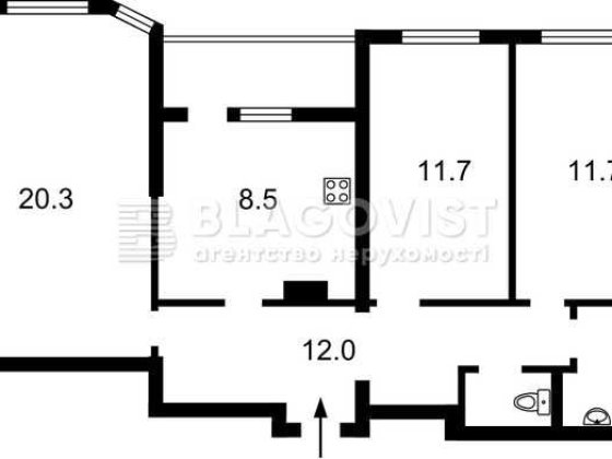 3 - кімнатна квартира  на Бориспільській Дарницький район Киев