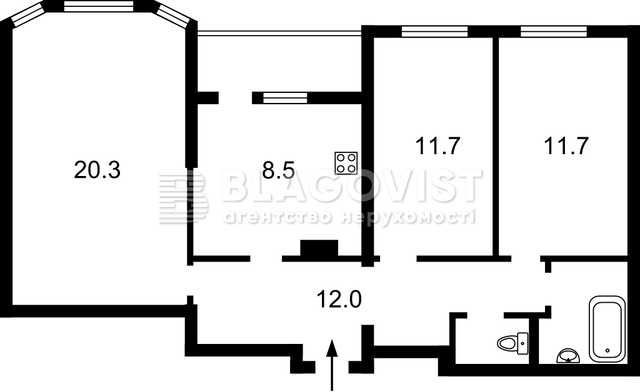 3 - кімнатна квартира  на Бориспільській Дарницький район - фото 1