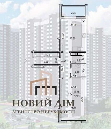БЕЗ% ЖК Навігатор 2, 1к, 52,85м2, 24/24пов, єОселя,єВідновлення,Постан - фото 1