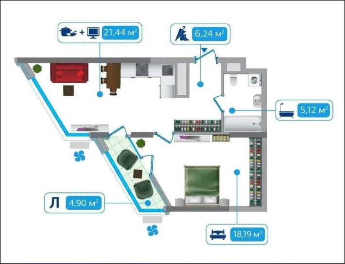 ЖК Зарічний, Продаж 2 кімн. квартири - фото 1