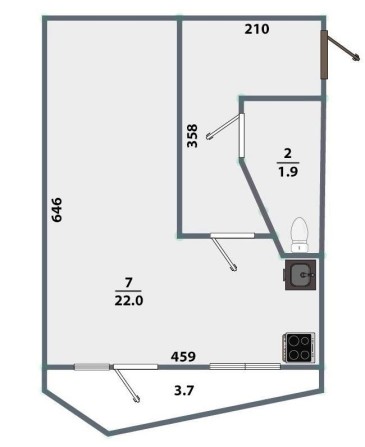 Продаж 1-к квартири. Теплий цегляний будинок. Є опалення. Газ - фото 1