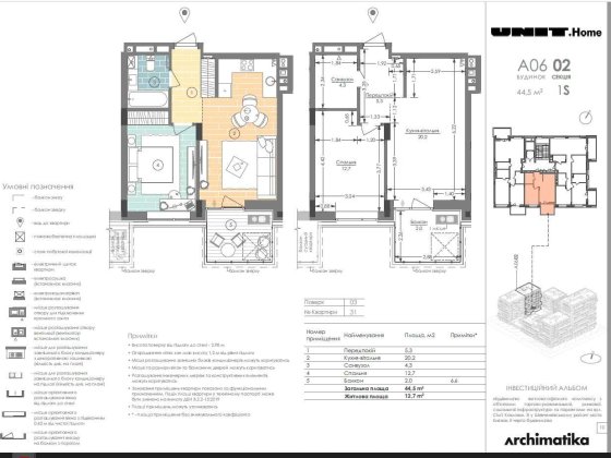 Unit Home Продаж/перепоступка, 44, 5м2,Київ, правий берег Київ