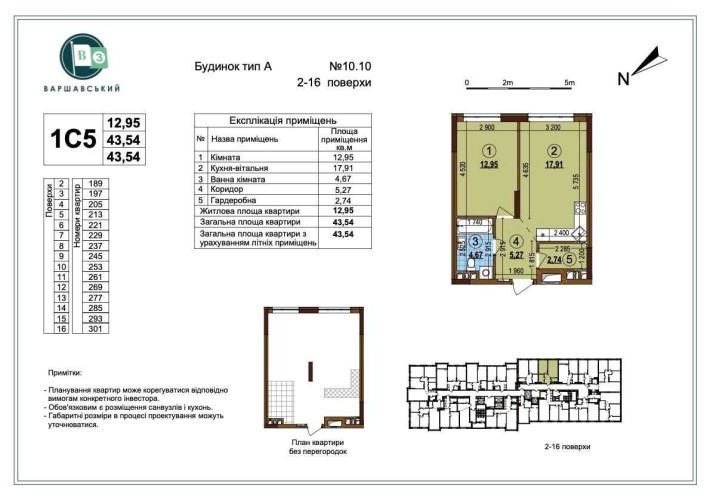 1 к квартира Варшавський 3 Варшавский Буд 10.10 Олеся Змієнка В двір - фото 1