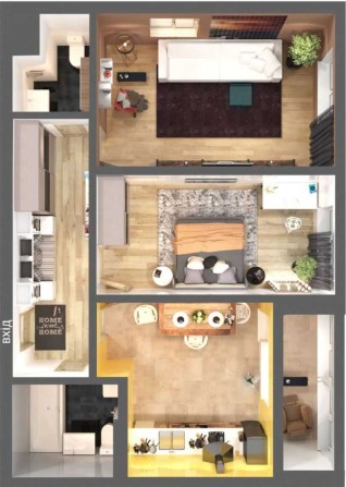 2К ЖК LookyanSky, Поділ, м. Контрактова, 68.7, двостороння, штукатурка - фото 1