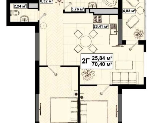 3-Кімнатна, 70 кв.м, 3-ПОВЕРХ, сучасний будинок, ЖК UNO Киев