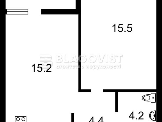 1 кімнатна квартира ЖК LUCKY LAND Берковецька, 6 буд. 4/3 42.8 м2 Київ